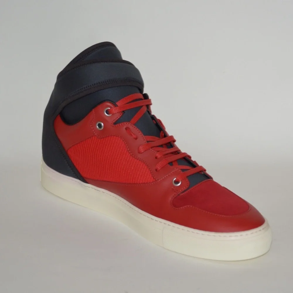 NWT BALENCIAGA MENS NEOPRENE STRAP HITOP LEATHER SNEAKERS - Picture 6 of 10